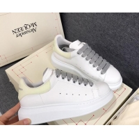 Duplicate Alexander Mcqueen White Silky Calfskin Sneaker 22211 steel grey