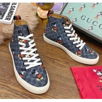 Unique Discount Gucci x Disney GG High top Sneakers Navy Blue 111442