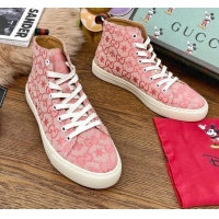 Top Quality Gucci x Disney GG High top Sneakers 111442 Pink