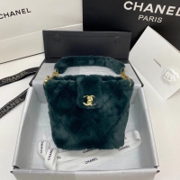 Cheapest Chanel flap bag Shearling Lambskin & Gold-Tone Metal AS2241 green