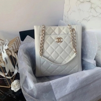 New Style Chanel Original Lather Shopping bag AS2295 white