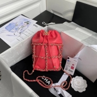 Market Sells Chanel small drawstring bag Lambskin & Gold Metal AS2313 Coral