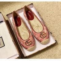 Super Quality Gucci GG Matelassé Canvas Espadrilles 120101 Pink