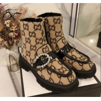 Most Popular Gucci Dionysus GG Wool Lining Short Boots 120138 Beige