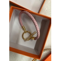 Top Grade Hermes Glenan Braided Bracelet H85230 Light Pink