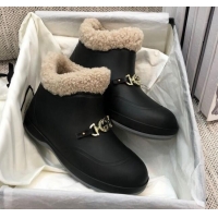 Low Cost Gucci Wool Flat Short Boot with Horsebit 120266 Balck