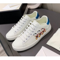 Most Popular Gucci x Disney Ace Leather Donald Duck Sneaker White/Blue 120273