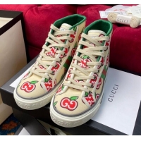 Popular Style Gucci Tennis 1977 High Top Sneakers in GG Apple Canvas 120304