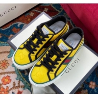 Top Quality Gucci Tennis 1977 Off The Grid Low-Top Sneakers in Yellow Canvas 120313