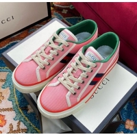 Grade Design Gucci Tennis 1977 Low-Top Sneakers in Pink Canvas 120319