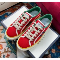 Good Product Gucci Tennis 1977 Low-Top Sneakers in Red Canvas 120320