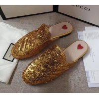 Best Price Gucci Sequins Slipper 010915 Gold