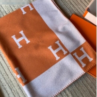 Promotional Hermes Classic Wool Cashmere Blanket 140x170cm H8501 Orange 2020