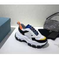 Low Price Prada Block Sneakers 061506 White/Blue/Yellow