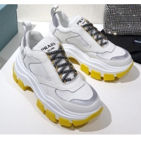 Popular Style Prada Block Sneakers 061506 White/Silver/Yellow