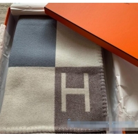 Best Price Hermes Avalon Wool Cashmere Blanket 140x170cm H8508 Blue/Grey 2020