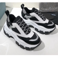 Luxury Cheap Prada Block Sneakers 061506 Black/Silver/White