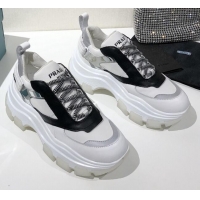 Good Product Prada Block Sneakers 061506 White/Black/Silver