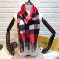 Luxury Classic Burberry Cashmere Check Scarf B2181 Red 2020