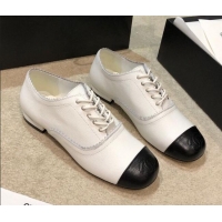 Popular Style Chanel Calfskin Lace-ups G36483 White 