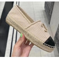 Discount Design Chanel Knitted Wool Espadrilles G36368 Beige