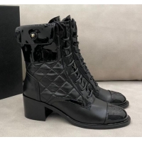 Promotional Chanel Quilted Leather Short Boots with Pouch 120420 Black