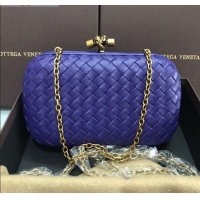 Buy Cheap Bottega Veneta Knot Woven Lambskin Clutch with Chain BV11010 Violet Blue