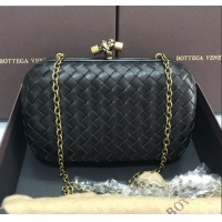 Spot Bulk Bottega Veneta Knot Woven Lambskin Clutch with Chain BV11010 Dark Green