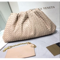 Grade Bottega Veneta The Large Pouch Clutch in Woven Lambskin BV0417 Apricot 2020