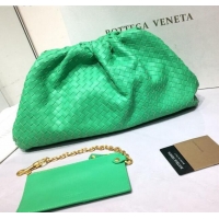 Low Price Bottega Veneta The Large Pouch Clutch in Woven Lambskin BV0417 Bright Green 2020