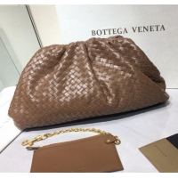 Good Taste Bottega Veneta The Large Pouch Clutch in Woven Lambskin BV0417 Brown 2020