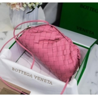 Top Design Bottega Veneta The Mini Pouch Clutch Bag in Large-Woven Lambskin BV0919 Light Pink 2020