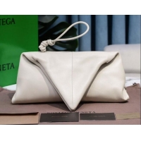 Buy Cheapest Bottega Veneta BV Trine Lambskin Clutch BV1517 White 2020