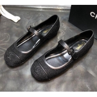 Top Quality Chanel Shiny Mary Janes Flats G36482 Black