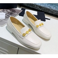 Best Price Chanel Lambskin Loafers with Coin Purse G37044 White