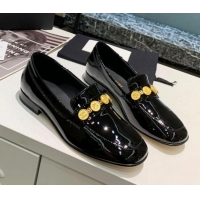 New Design Chanel Patent Calfskin Loafers with Coin Purse G37044 Black