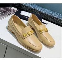 Good Quality Chanel Patent Calfskin Loafers with Coin Purse G37044 Beige