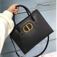 Famous Brand DIOR LARGE ST HONORE TOTE Grained Calfskin M9306UBAE black