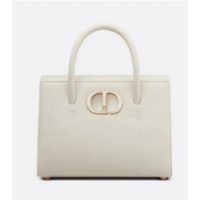 Inexpensive DIOR MEDIUM ST HONORE TOTE Grained Calfskin M9321UMBA white