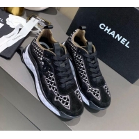 Top Quality Chanel Suede Check Sneakers G37126 Black