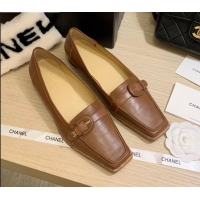 Good Quality Chanel Vintage Calfskin Ballerinas with Buckle 010809 Brown 2021