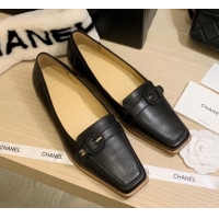 Unique Grade Chanel Vintage Calfskin Ballerinas with Buckle 010809 Black 2021