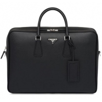 Top Quality Prada Saffiano Leather Briefcase P8741 Black