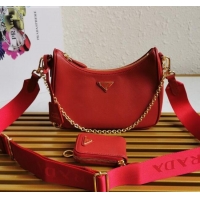 Good Product Prada Re-Edition 2005 Saffiano Leather Hobo Bag 1BH204 Red 2020