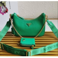 Top Grade Prada Re-Edition 2005 Saffiano Leather Hobo Bag 1BH204 Bright Green 2020