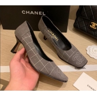 Affordable Price Chanel Vintage Perforated Leather Pumps 7cm 010816 Gray 2021