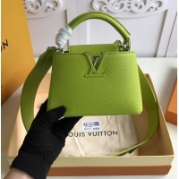 Best Quality Louis Vuitton Taurillon Leather Capucines Mini Bag M55985 Chartreuse Green