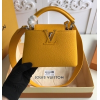 Fashionable Louis Vuitton Taurillon Leather Capucines Mini Bag M56071 Yellow