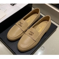 Top Design Chanel Suede Chain Charm Loafers G35067 Apricot 2021