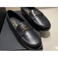 Best Price Chanel Patent Leather Chain Charm Loafers G35067 Black 2021